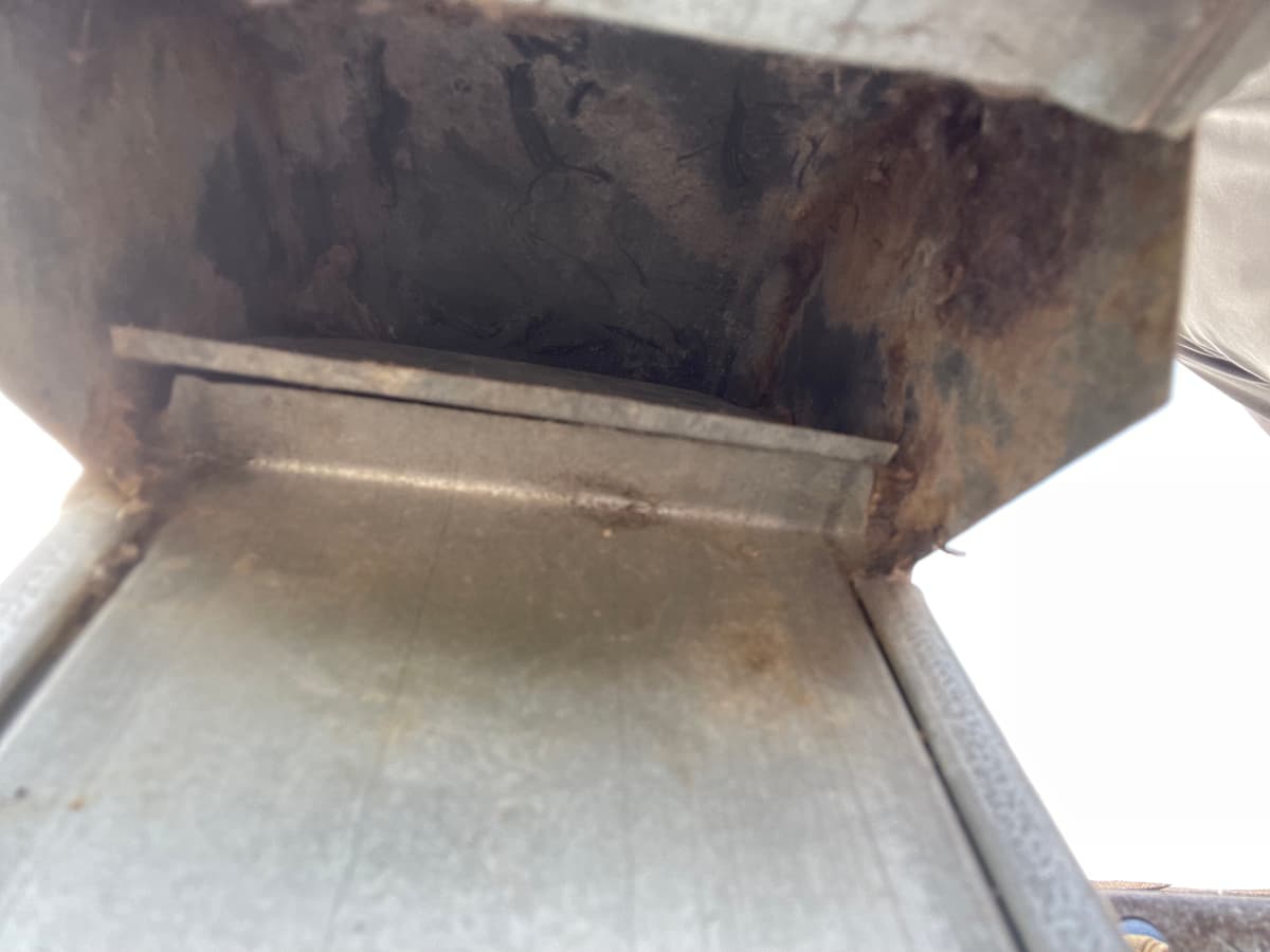 The same roof dryer vent exhaust cleared of lint after cleaning
