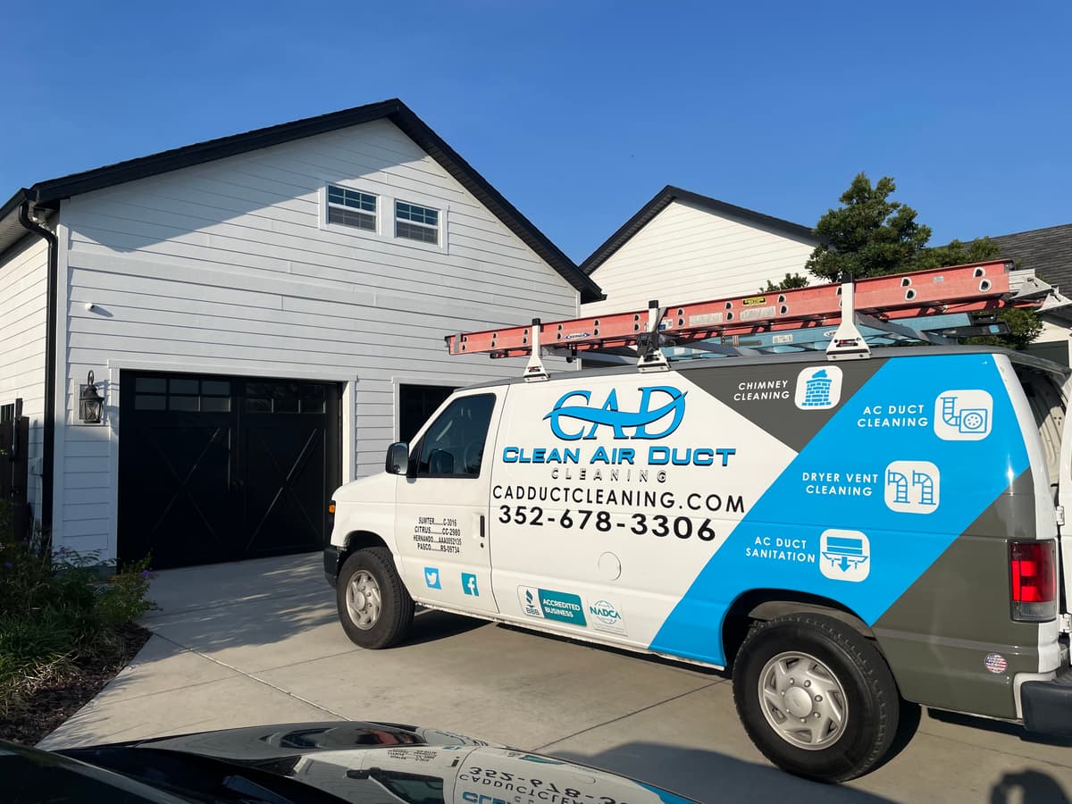 Residential dryer vent cleaning van
