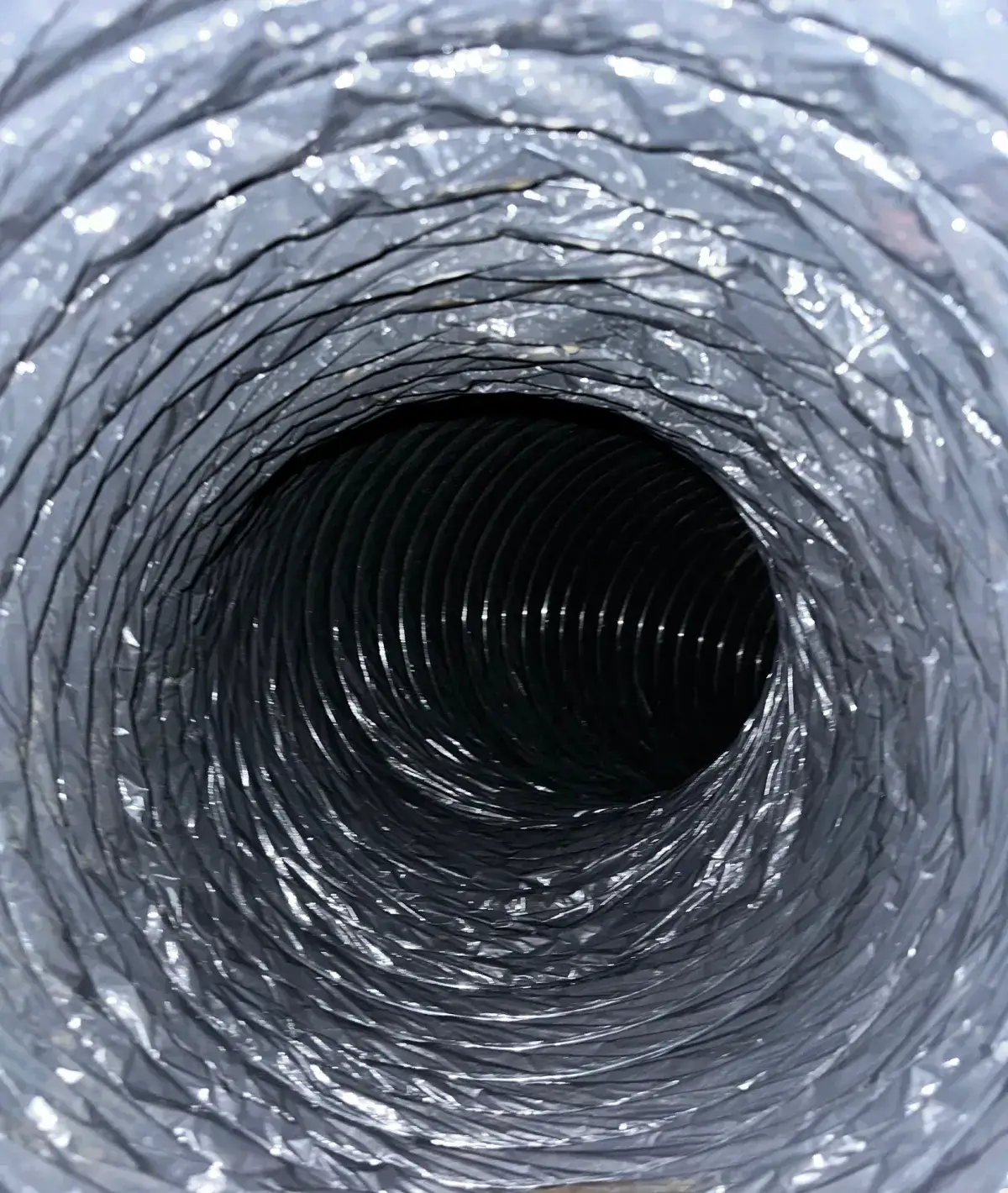 A duct run after cleaning
