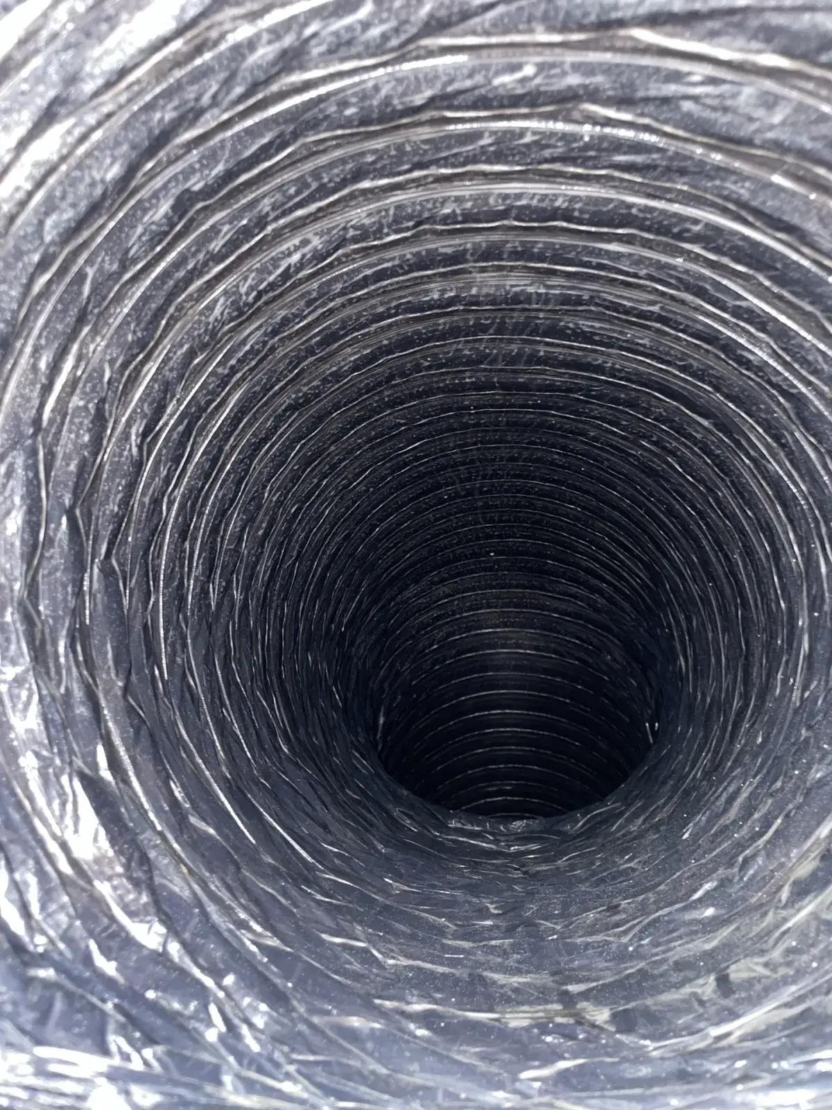 A long duct run after cleaning