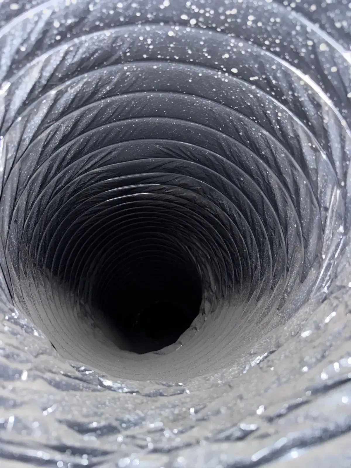 A flexible duct after cleaning