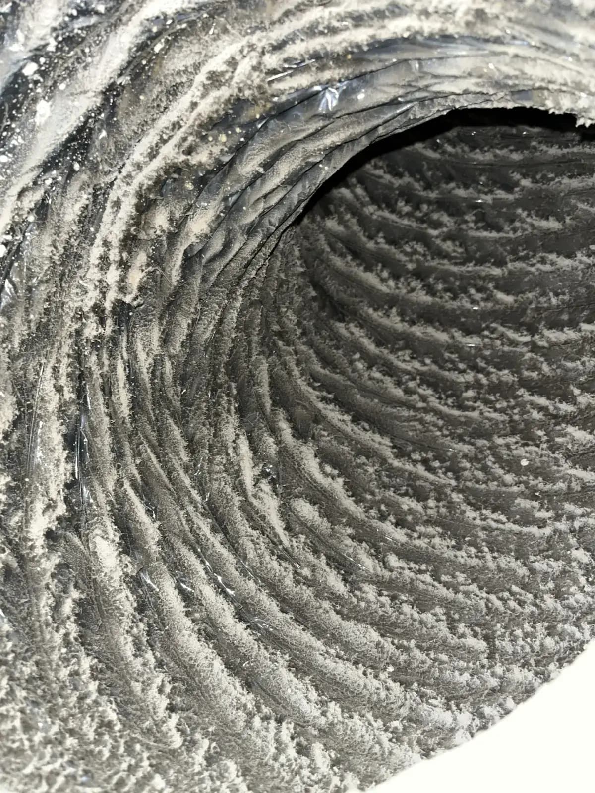 A clean duct run after source-removal cleaning