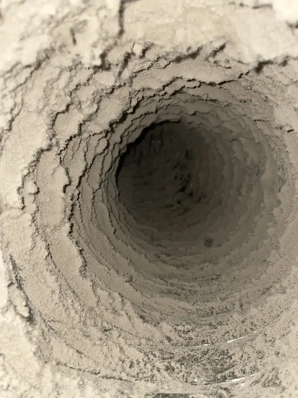 Fine dust settled through a residential duct run