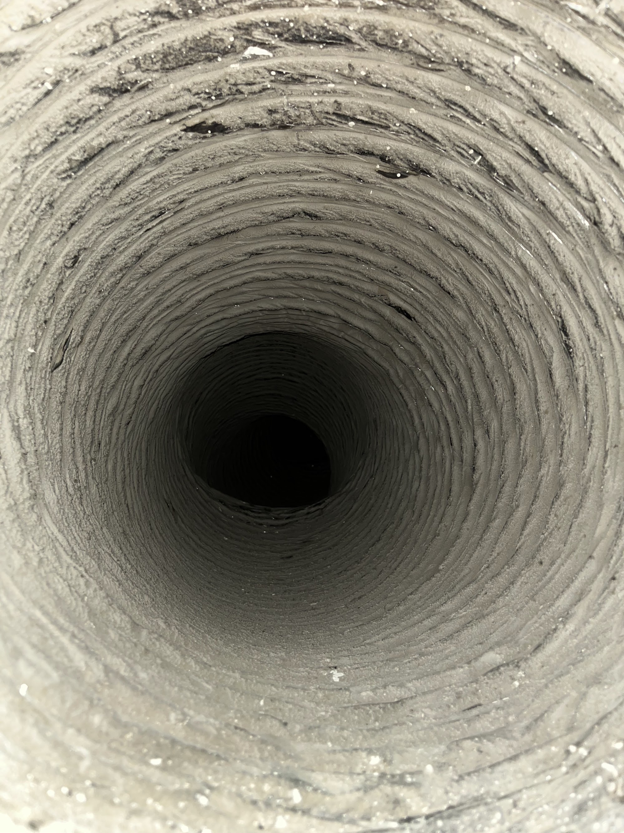A clean air duct interior after professional source removal cleaning