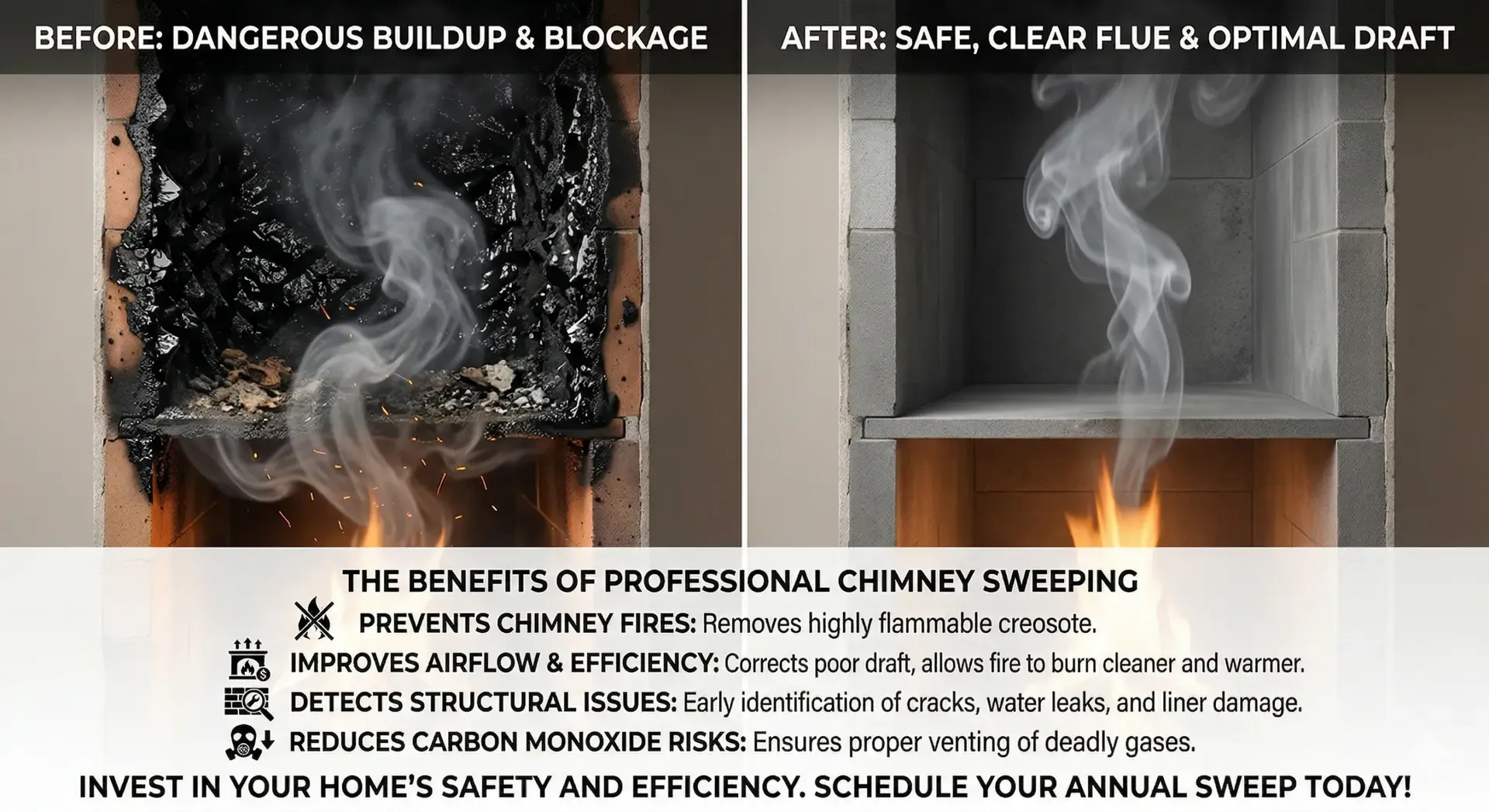 A professional chimney sweep working on a Florida home